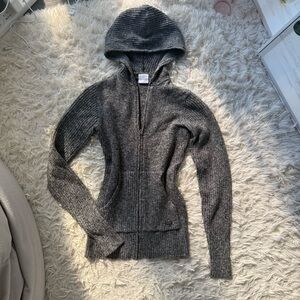 Columbia Charcoal Hooded Knit Sweater Jacket